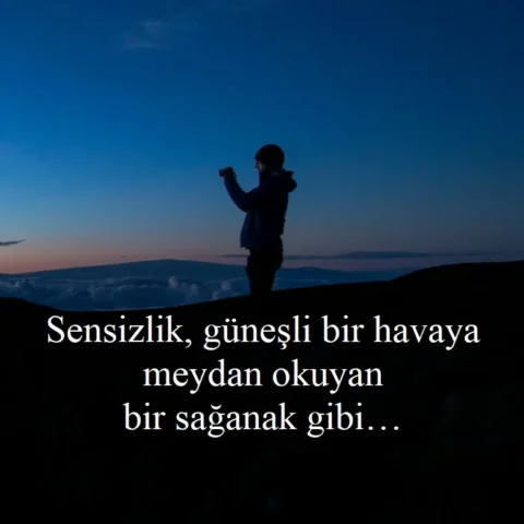 "Sensizlik güneşli bir havaya meydan okuyan bir sağanak gibi…"