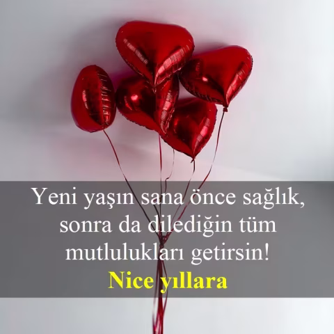 Yeni yaşın sana önce sağlık, sonra da dilediğin tüm mutlulukları getirsin! Nice yıllara!