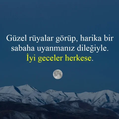 Güzel rüyalar görüp, harika bir sabaha uyanmanız dileğiyle. İyi geceler herkese.