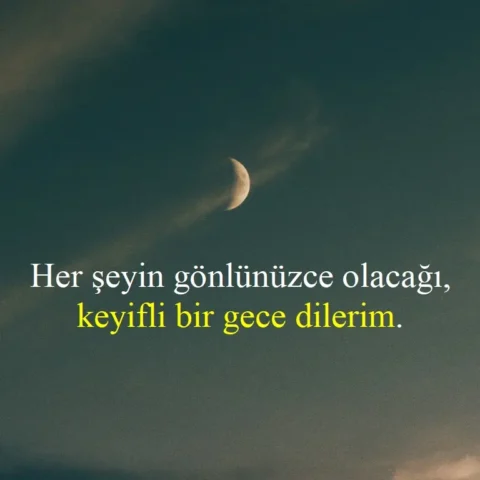Her şeyin gönlünüzce olacağı, keyifli bir gece dilerim.