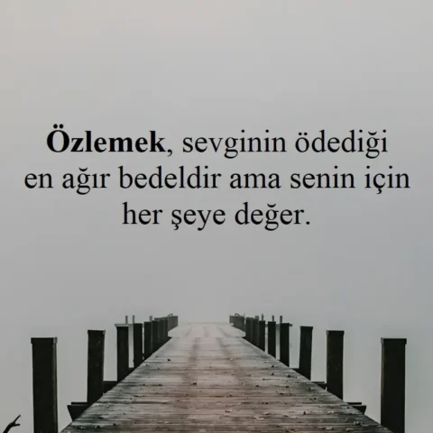 Özlemek, sevginin ödediği en ağır bedeldir ama senin için her şeye değer.