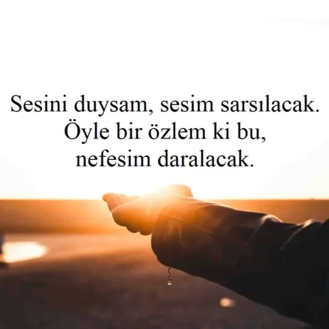 Duygusal Sözler Sesini duysam, sesim sarsılacak. Öyle bir özlem ki bu, nefesim daralacak.