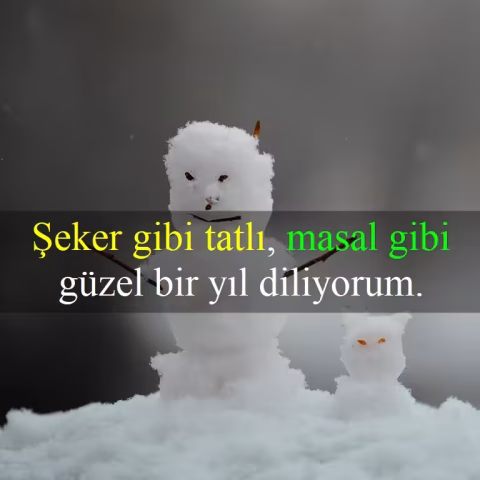 "Şeker gibi tatlı, masal gibi güzel bir yıl diliyorum. Yeni yılınız kutlu olsun."